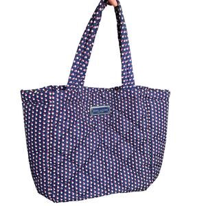Marc Jacobs Quilted Nylon Tote Bag Blue Pink White Print